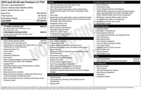 Another view of 2025 Audi Q5 2.0T Premium for sale in Middleburg Heights, OH at Audi Middleburg Heights