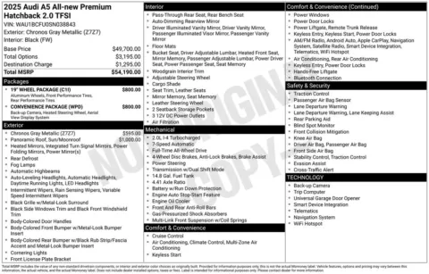 Another view of 2025 Audi All-new A5 Premium for sale in Middleburg Heights, OH at Audi Middleburg Heights