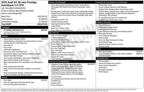 Another view of 2025 Audi All-new A5 Prestige for sale in Middleburg Heights, OH at Audi Middleburg Heights