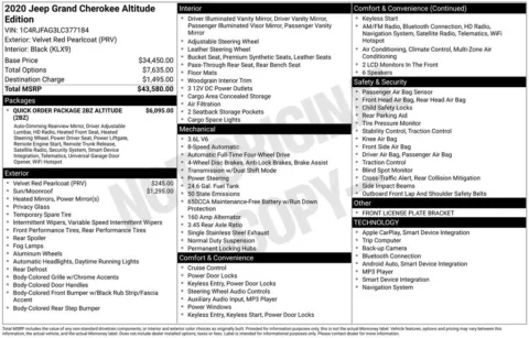 Another view of 2020 Jeep Grand Cherokee Altitude for sale in Middleburg Heights, OH at Audi Middleburg Heights