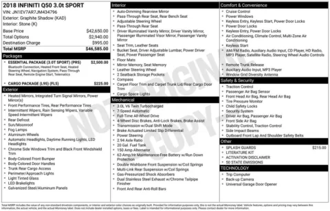 Another view of 2018 INFINITI Q50 Sport for sale in Middleburg Heights, OH at Audi Middleburg Heights