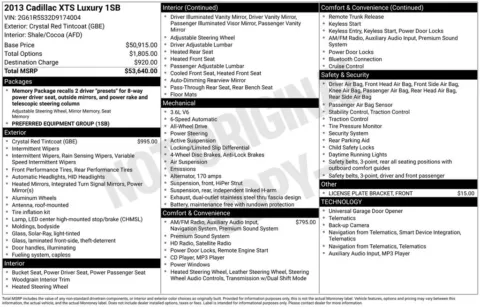 Another view of 2013 Cadillac XTS Luxury for sale in Middleburg Heights, OH at Audi Middleburg Heights