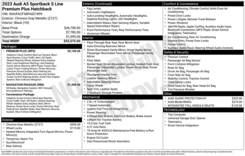 Another view of 2023 Audi A5 Sportback 45 S line Premium Plus for sale in Middleburg Heights, OH at Audi Middleburg Heights