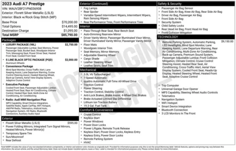 Another view of 2023 Audi A7 55 Prestige for sale in Middleburg Heights, OH at Audi Middleburg Heights