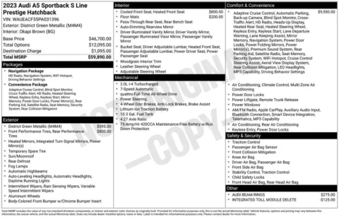 Another view of 2023 Audi A5 Sportback 45 S line Prestige for sale in Middleburg Heights, OH at Audi Middleburg Heights