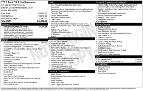 Another view of 2025 Audi Q3 Premium for sale in Middleburg Heights, OH at Audi Middleburg Heights