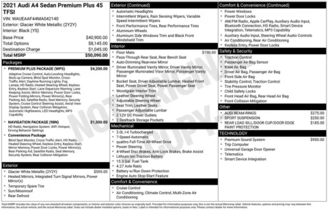 Another view of 2021 Audi A4 45 S line Premium Plus for sale in Middleburg Heights, OH at Audi Middleburg Heights