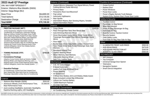 Another view of 2023 Audi Q7 55 Prestige for sale in Middleburg Heights, OH at Audi Middleburg Heights