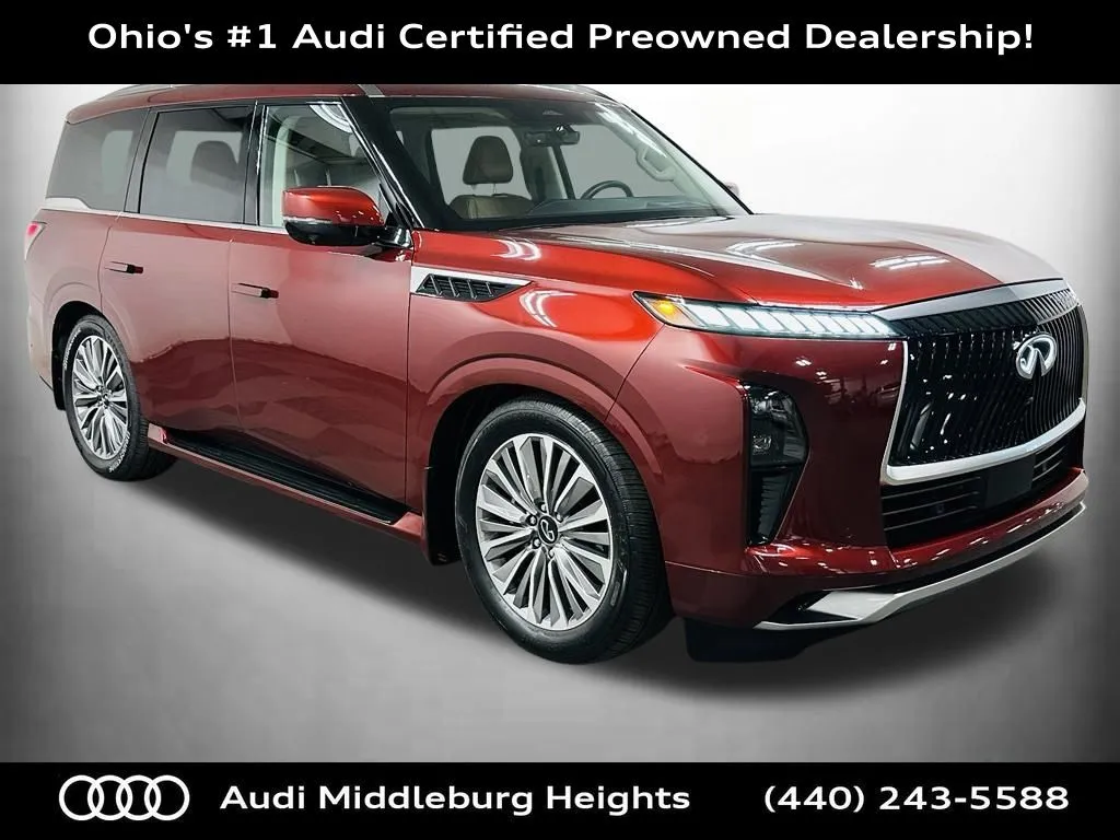 Red 2025 INFINITI QX80 LUXE for sale in Middleburg Heights, OH