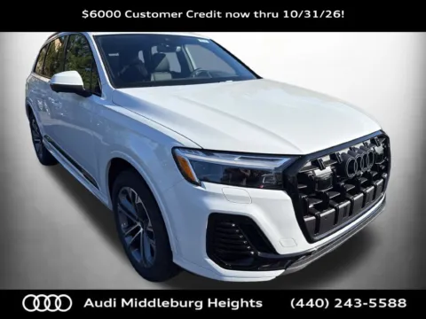 White 2026 Audi Q7 45 Premium Plus for sale in Middleburg Heights, OH