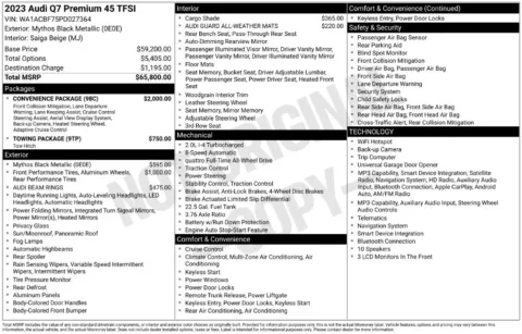 Another view of 2023 Audi Q7 45 Premium for sale in Middleburg Heights, OH at Audi Middleburg Heights