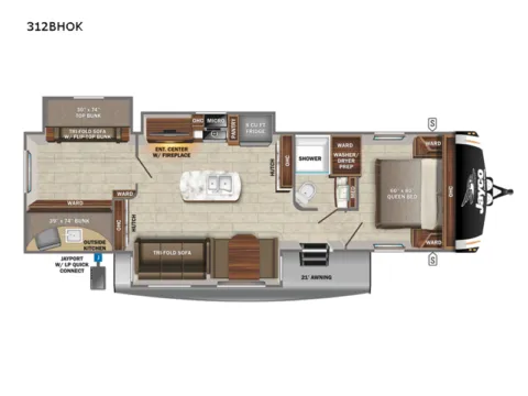 Photos of 2022 Jayco EAGLE HT 312BHOK for sale in Kent, WA at Valley RV Supercenter