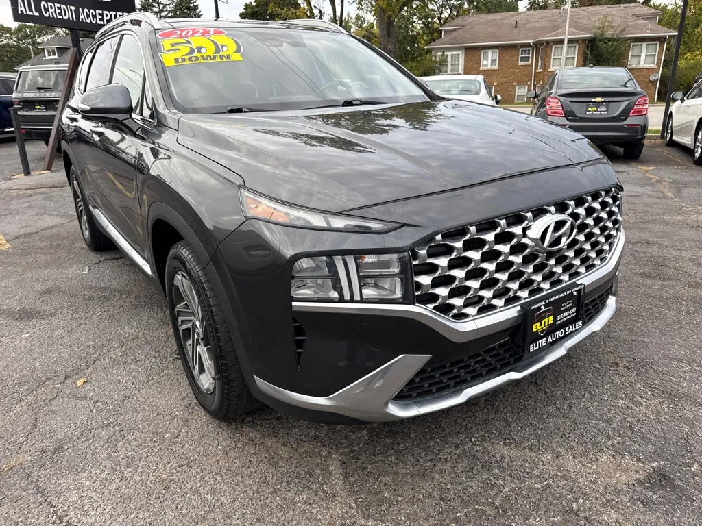 Gray 2023 HYUNDAI SANTA FE SEL PREMIUM for sale in Hobart, IN