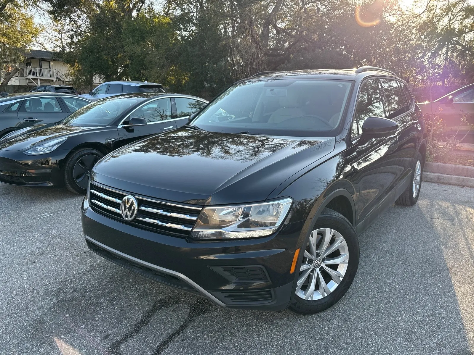 Black 2019 Volkswagen Tiguan S w/THREE ROW SEATING for sale in Seffner, FL