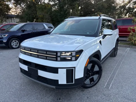 White 2025 Hyundai Santa Fe Hybrid w/THREE-ROW LTHR SEL for sale in Seffner, FL