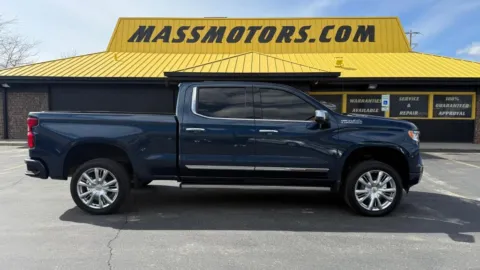 Blue 2022 Chevrolet Silverado 1500 Crew Cab High Country Pickup 4D 6 1/2 ft for sale in Boise, ID