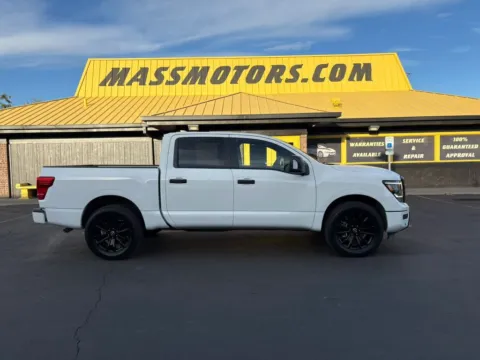 White 2023 Nissan Titan Crew Cab SV Pickup 4D 5 1/2 ft for sale in Boise, ID