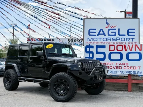 Black 2015 JEEP WRANGLER UNLIMI RUBICON for sale in Lake Station, IN