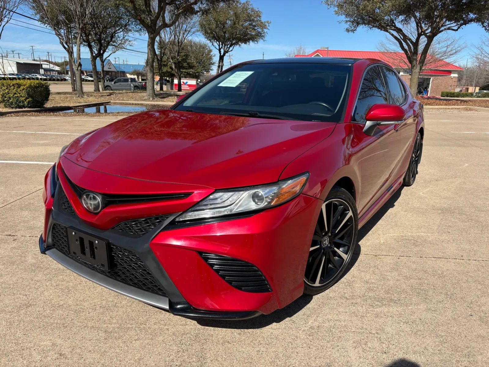Red 2019 TOYOTA CAMRY XSE for sale in Fort Worth, TX