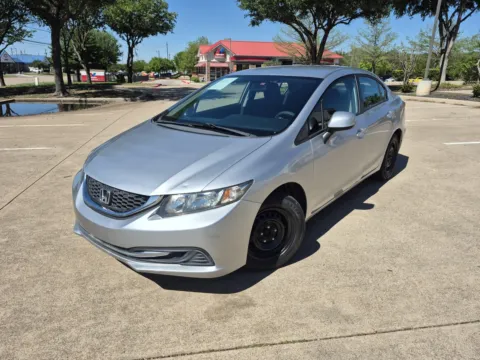 Silver 2013 HONDA CIVIC LX for sale in Fort Worth, TX