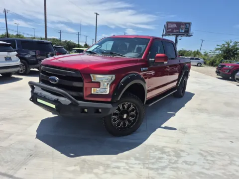 Red 2015 FORD F-150 LARIAT for sale in Fort Worth, TX