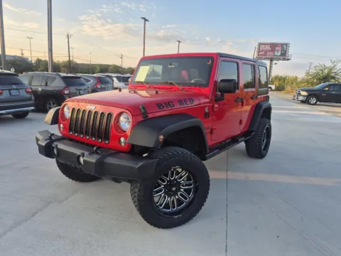 Red 2015 JEEP WRANGLER UNLIMI SPORT for sale in Fort Worth, TX