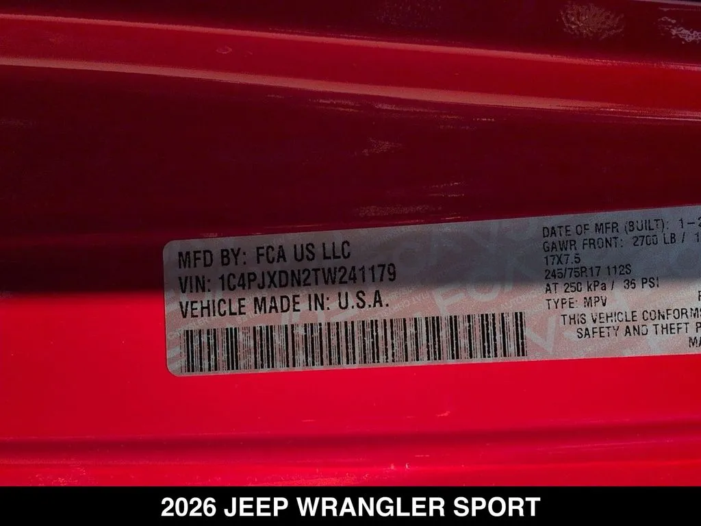 2026 Jeep Wrangler 4-Door Sport - Photo 26