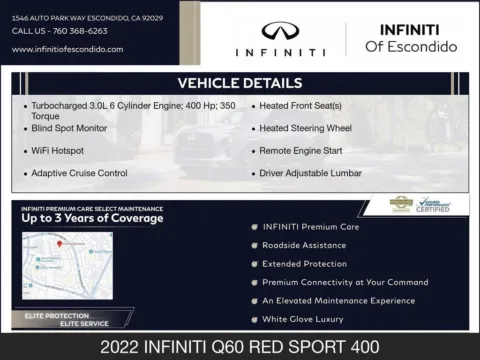 More photos of 2022 INFINITI Q60 Red Sport 400 at INFINITI of Kearny Mesa, CA