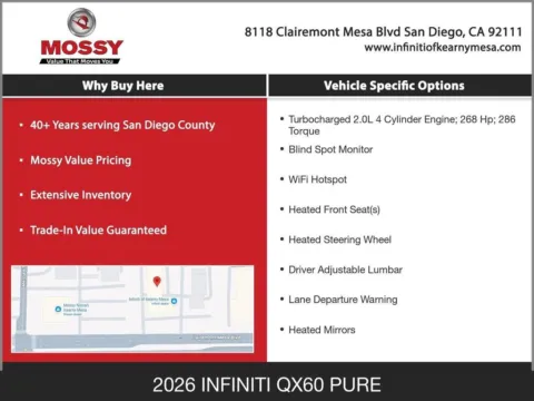 More photos of 2026 INFINITI QX60 PURE at INFINITI of Kearny Mesa, CA