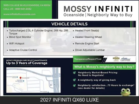 More photos of 2027 INFINITI QX60 LUXE at INFINITI of Kearny Mesa, CA