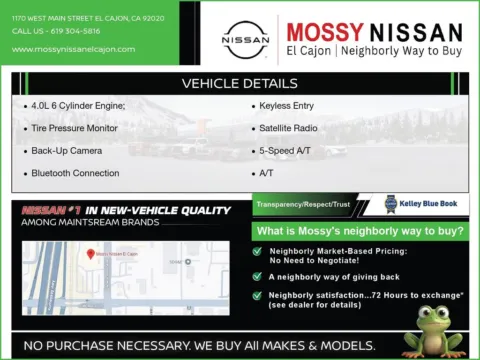 Another view of 2018 Nissan Frontier SV for sale in El Cajon, CA at Mossy Nissan El Cajon