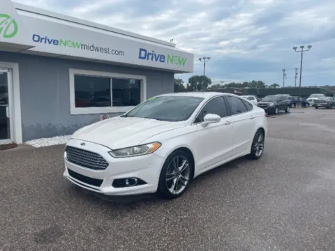 White 2015 Ford Fusion Titanium for sale in Wichita, KS