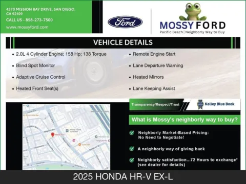 More photos of 2025 Honda HR-V EX-L at Mossy Nissan National City, CA