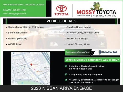 More photos of 2023 Nissan Ariya ENGAGE e-4ORCE at Mossy Nissan National City, CA
