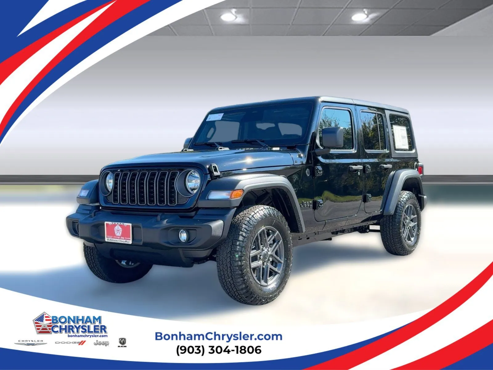 Black 2026 Jeep Wrangler Sport S for sale in Bonham, TX