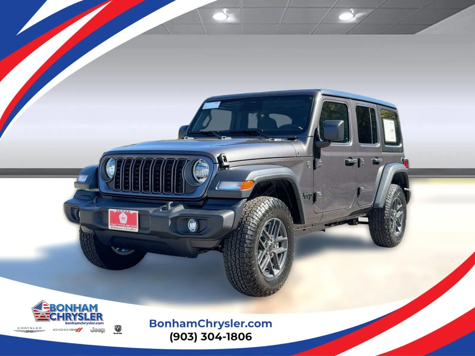 Gray 2026 Jeep Wrangler Sport S for sale in Bonham, TX