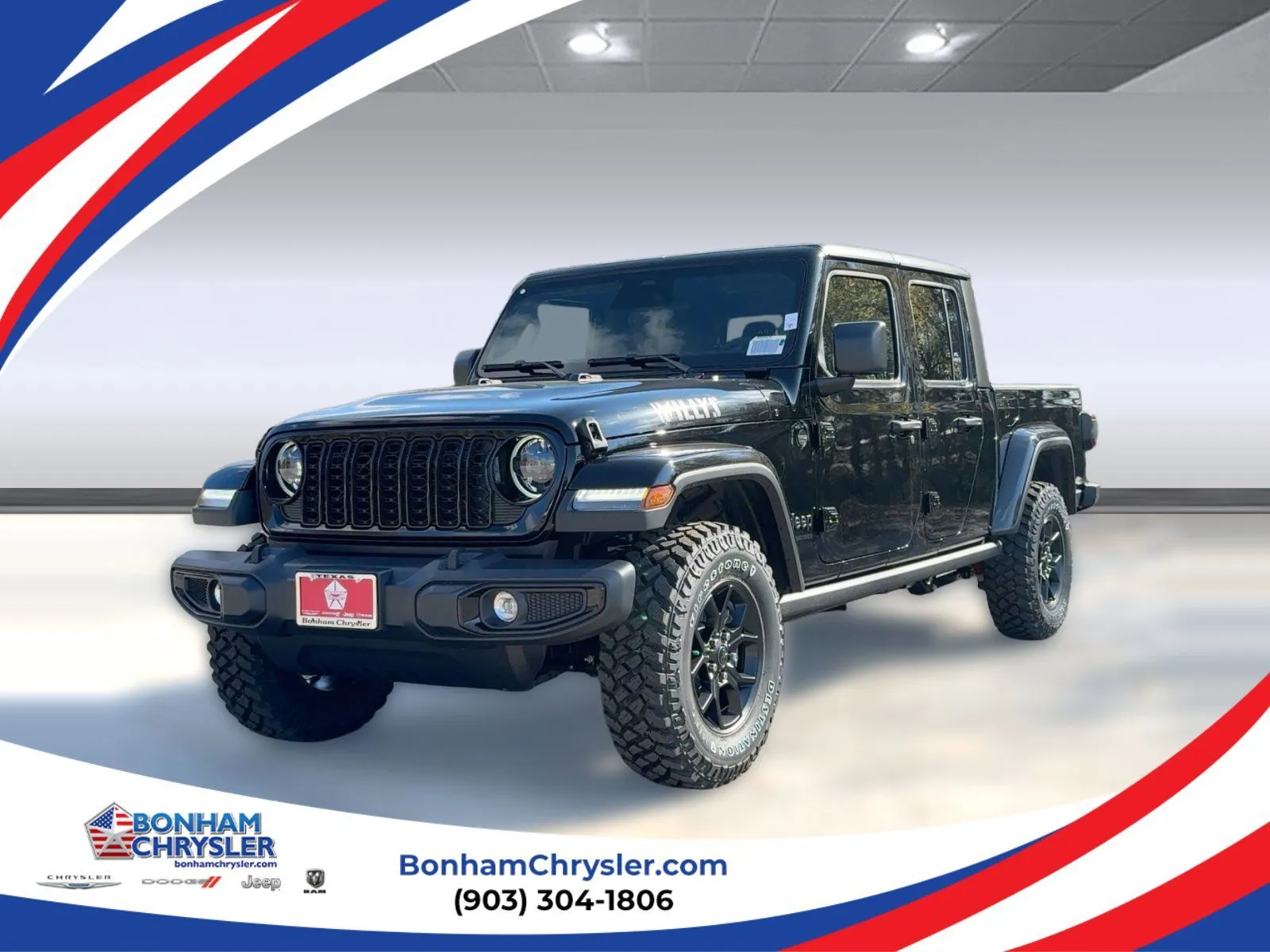 Black 2026 Jeep Gladiator Willys for sale in Bonham, TX