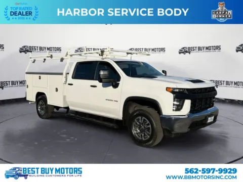 White 2022 Chevrolet Silverado 2500 HD Crew Cab Work Truck Pickup 4D 8 ft for sale in Signal Hill, CA