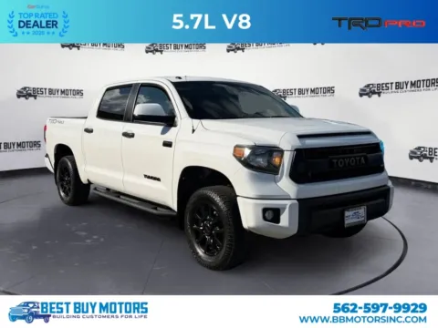 White 2015 Toyota Tundra CrewMax TRD Pro Pickup 4D 5 1/2 ft for sale in Signal Hill, CA