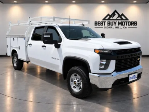White 2020 Chevrolet Silverado 2500 HD Crew Cab Work Truck Pickup 4D 8 ft for sale in Signal Hill, CA