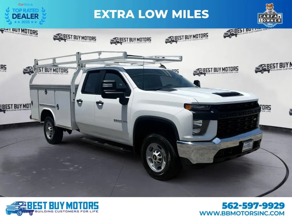White 2020 Chevrolet Silverado 2500 HD Double Cab Work Truck Pickup 4D 8 ft for sale in Signal Hill, CA
