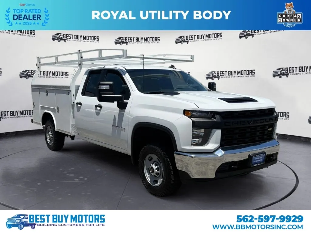 White 2022 Chevrolet Silverado 2500 HD Double Cab Work Truck Pickup 4D 8 ft for sale in Signal Hill, CA