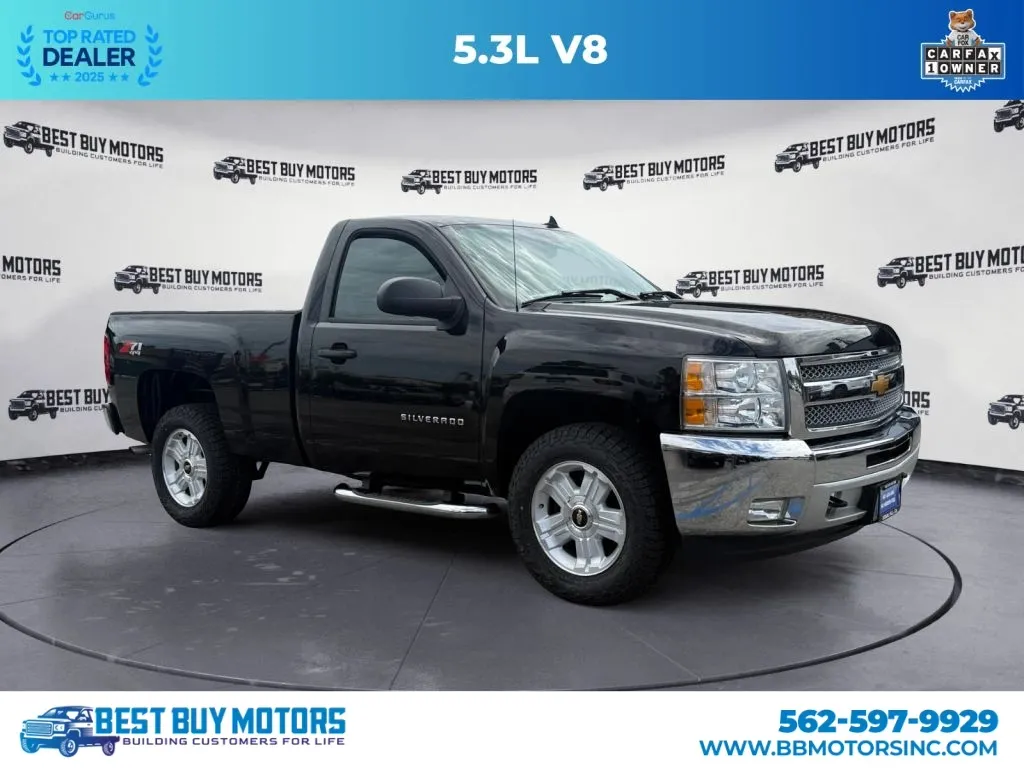Black 2013 Chevrolet Silverado 1500 Regular Cab LT Pickup 2D 6 1/2 ft for sale in Signal Hill, CA