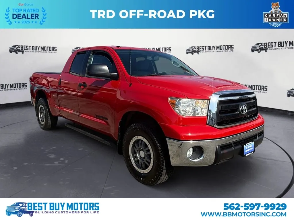 Red 2012 Toyota Tundra Double Cab Pickup 4D 6 1/2 ft for sale in Signal Hill, CA