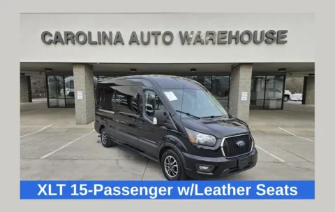 Black 2023 Ford Transit-350 XLT Med. Roof 148WB 15-Pass. w/Leather Heated Seats for sale in Concord, NC