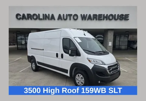 White 2025 Ram ProMaster 3500 High Roof 159WB SLT w/Adaptive Cruise Control w/Stop & Go for sale in Concord, NC