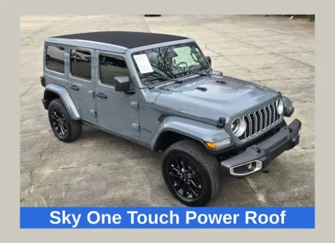 Gray 2025 Jeep Wrangler Sahara 4xe w/Sky One Touch Power Roof for sale in Concord, NC