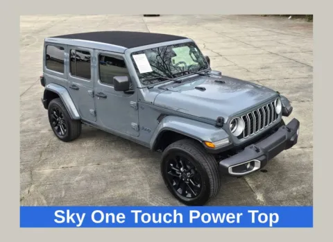 Gray 2025 Jeep Wrangler Sahara 4xe w/Sky One Touch Power Top for sale in Concord, NC