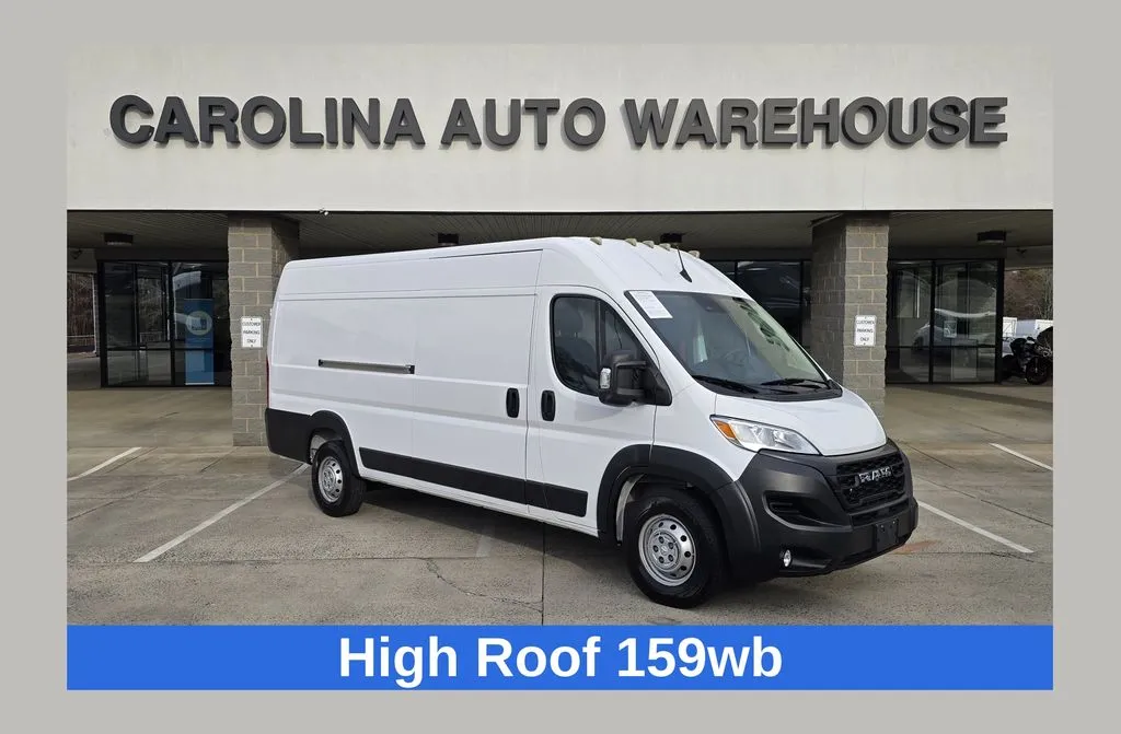White 2023 Ram ProMaster 3500 High Roof 159wb EXT W/Shelves & Bulkhead for sale in Concord, NC