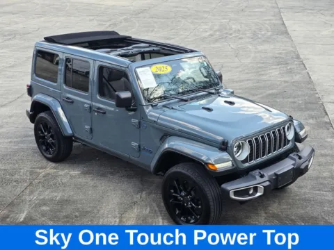 Photos of 2025 Jeep Wrangler Sahara 4xe w/Sky One Touch Power Top for sale in Concord, NC at Carolina Auto Warehouse